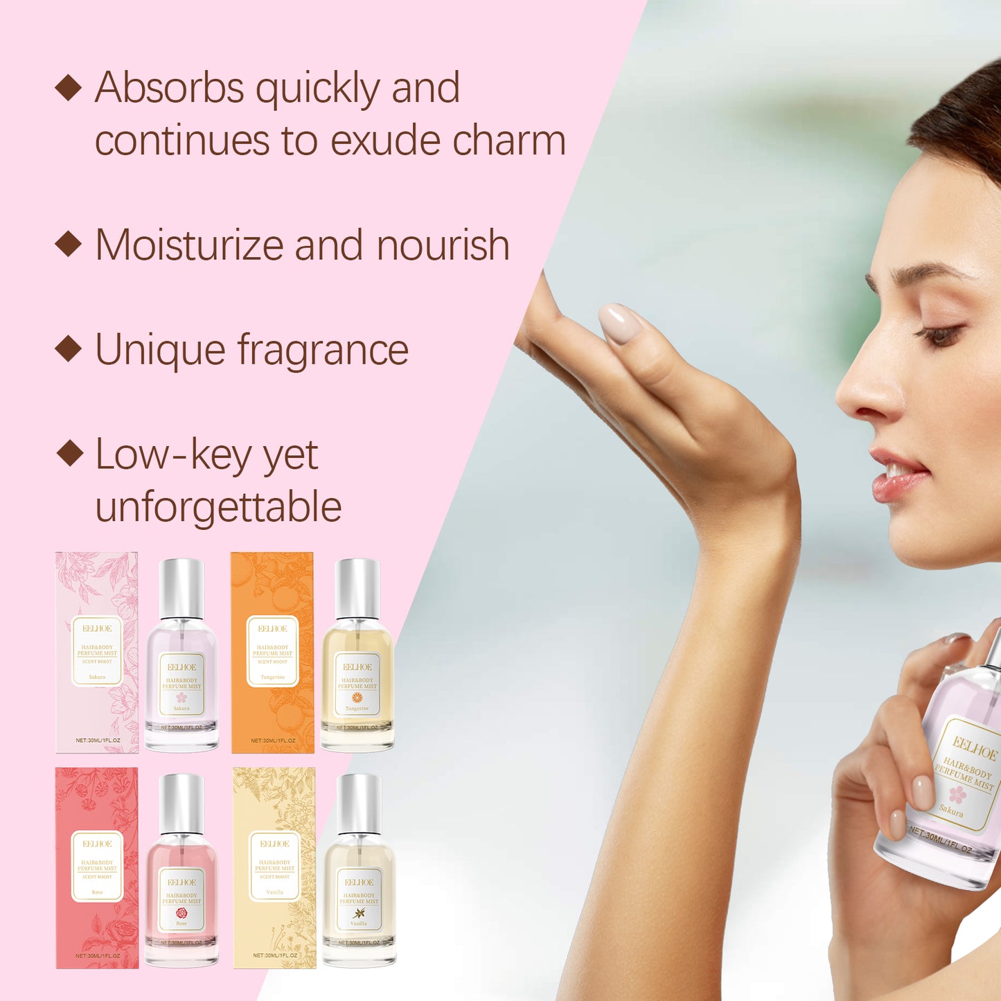 Body Hair Perfume Spray Body Skin Hair Long-Lasting Fresh Fragrance Spray