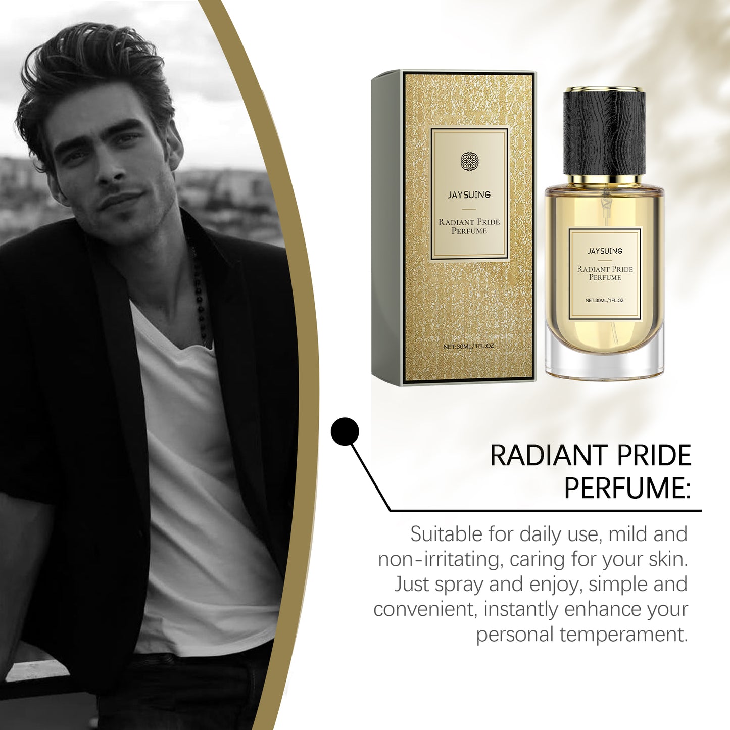 Radiant Pride Perfume, Fresh Fragrance Light Elegant Lasting Fragrance Dating Charm Perfume